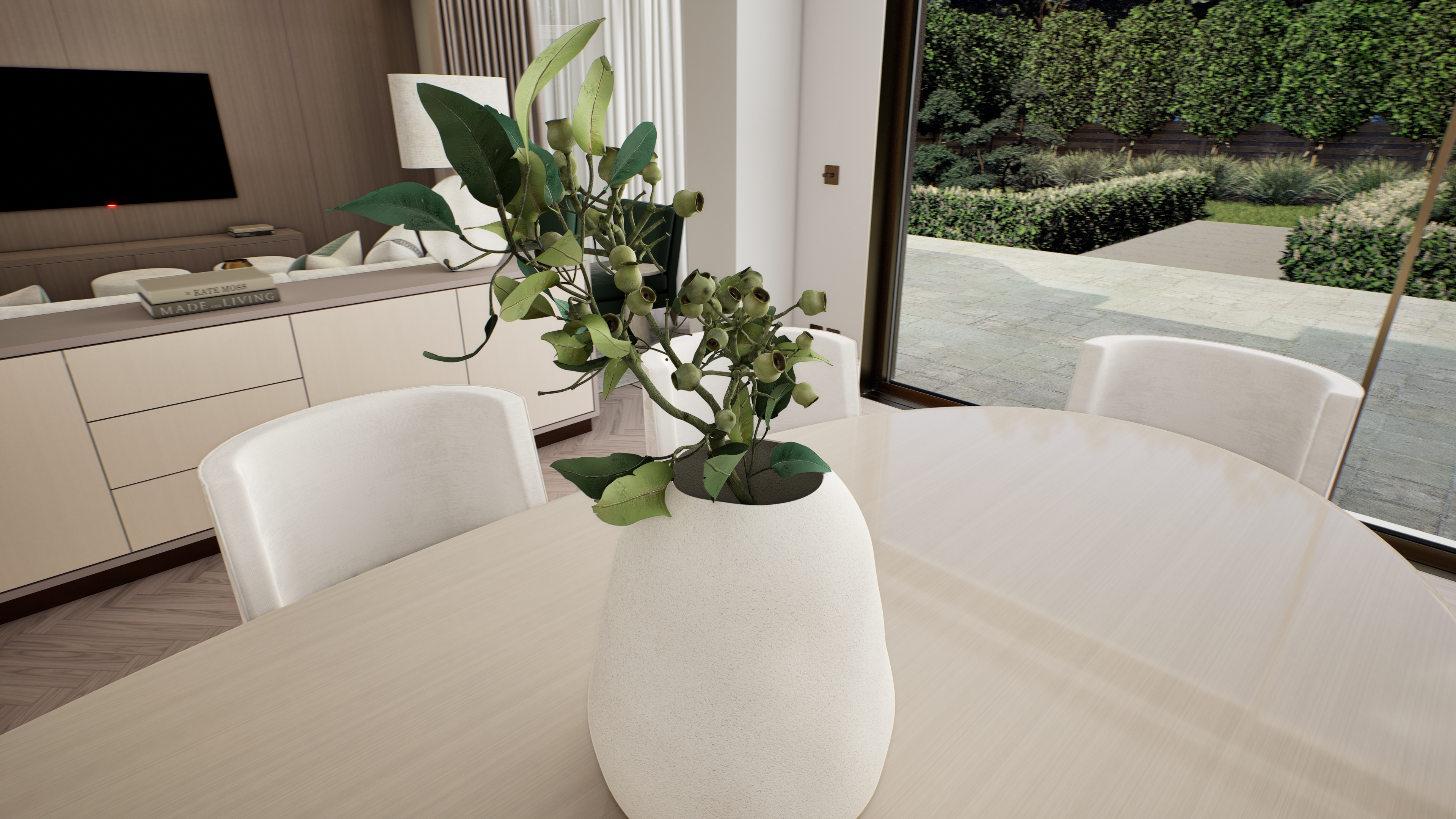 Kitchen & Living Area Visualization — Richmond, UK-31