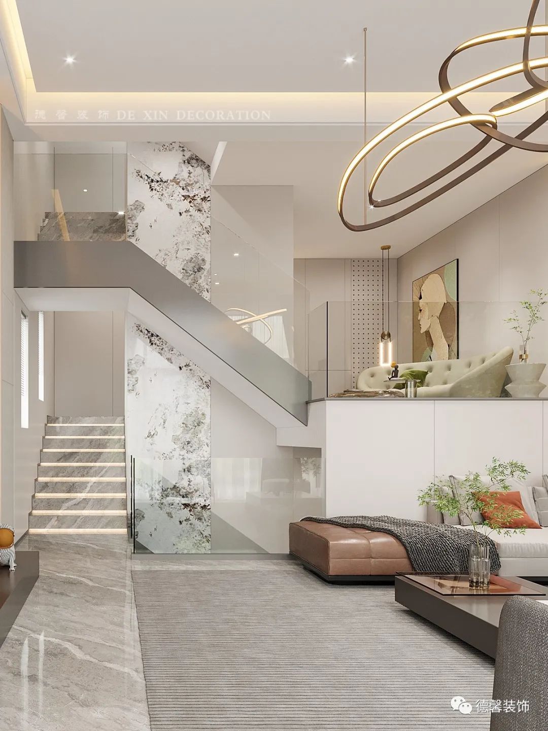 现代轻奢·两代人的温馨居所·峰湖御境别墅设计丨中国广州丨德馨装饰-13