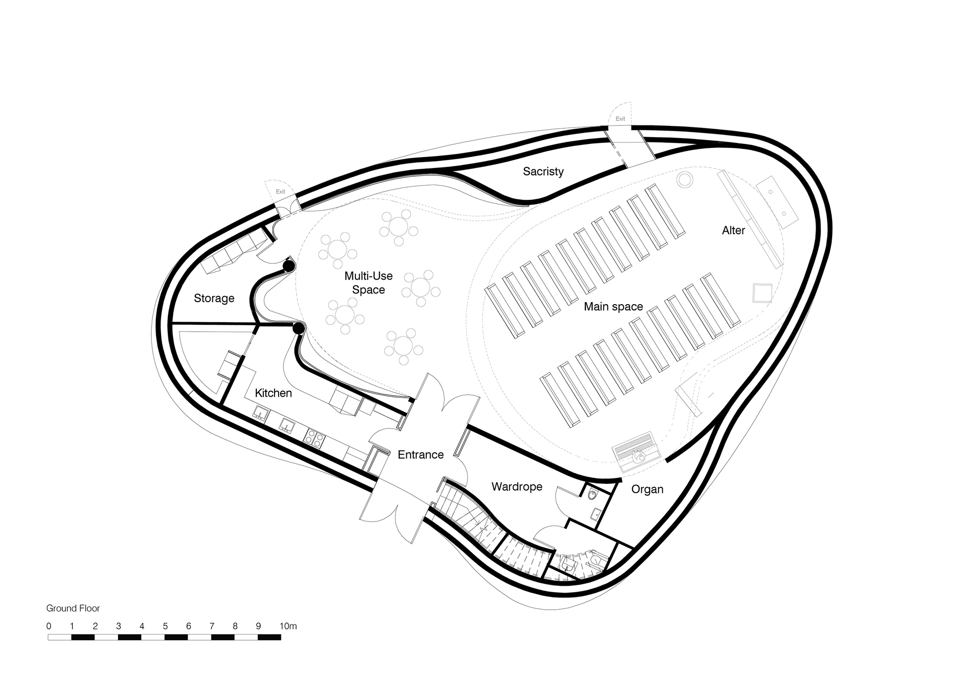 三冠教堂丨丹麦罗斯基勒丨Rørbæk og Møller Arkitekter-14