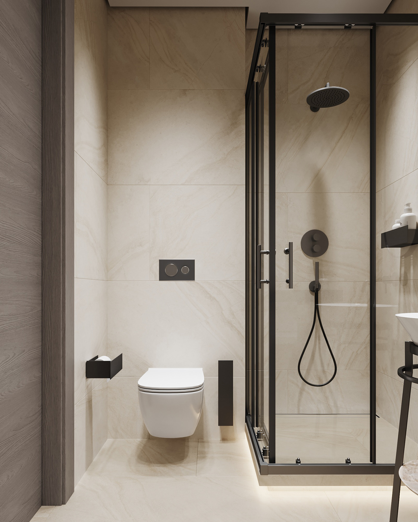 90㎡高级灰色系公寓设计-18