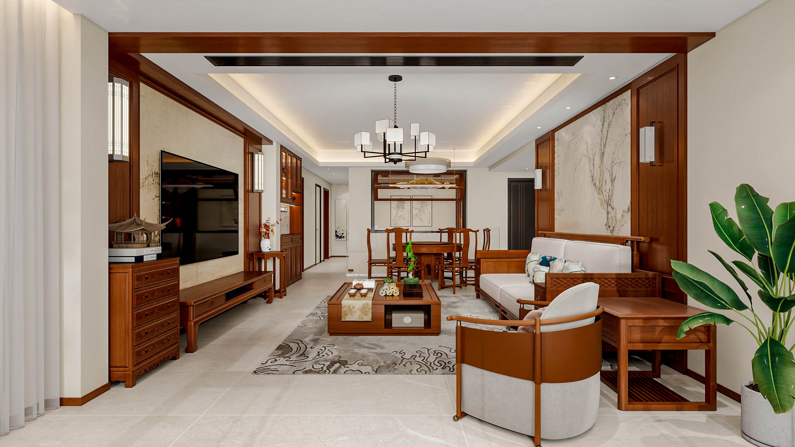 四川成都成都合院（376平方底跃简约中式三居室）-21