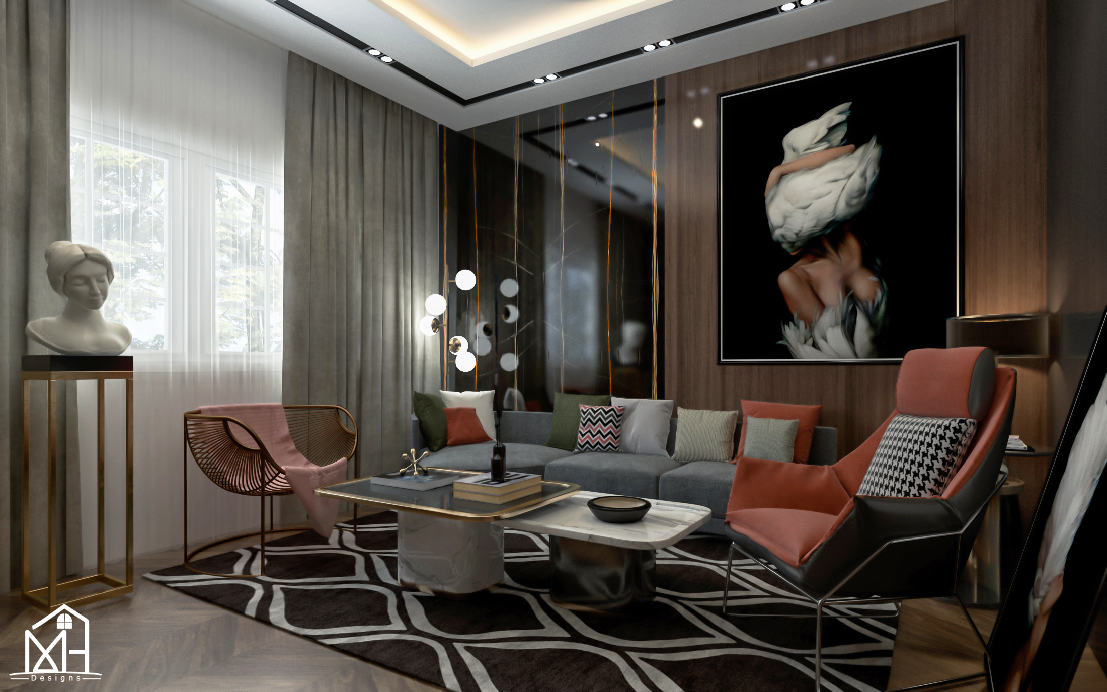 Artistic Modern Living Room in Cairo-2