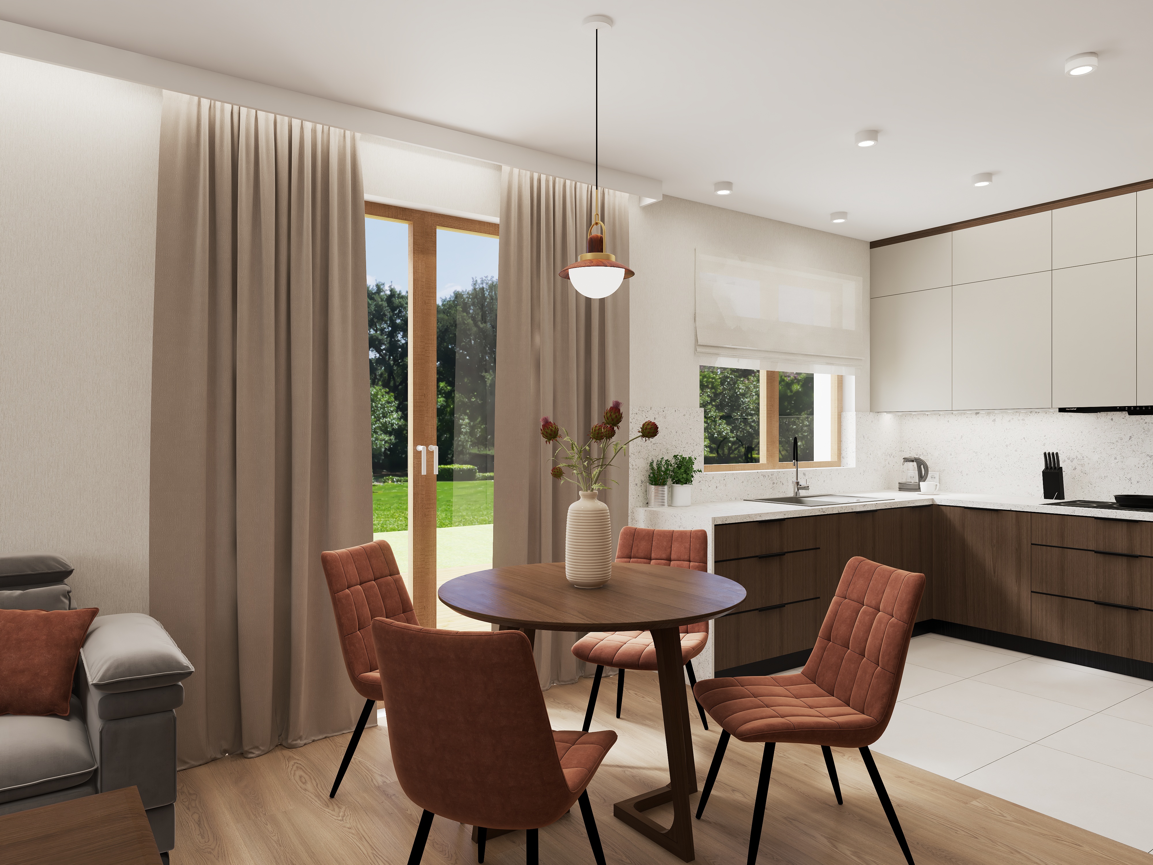 Otwarta Kuchnia z Jadalnią i przestronnym Salonem-7