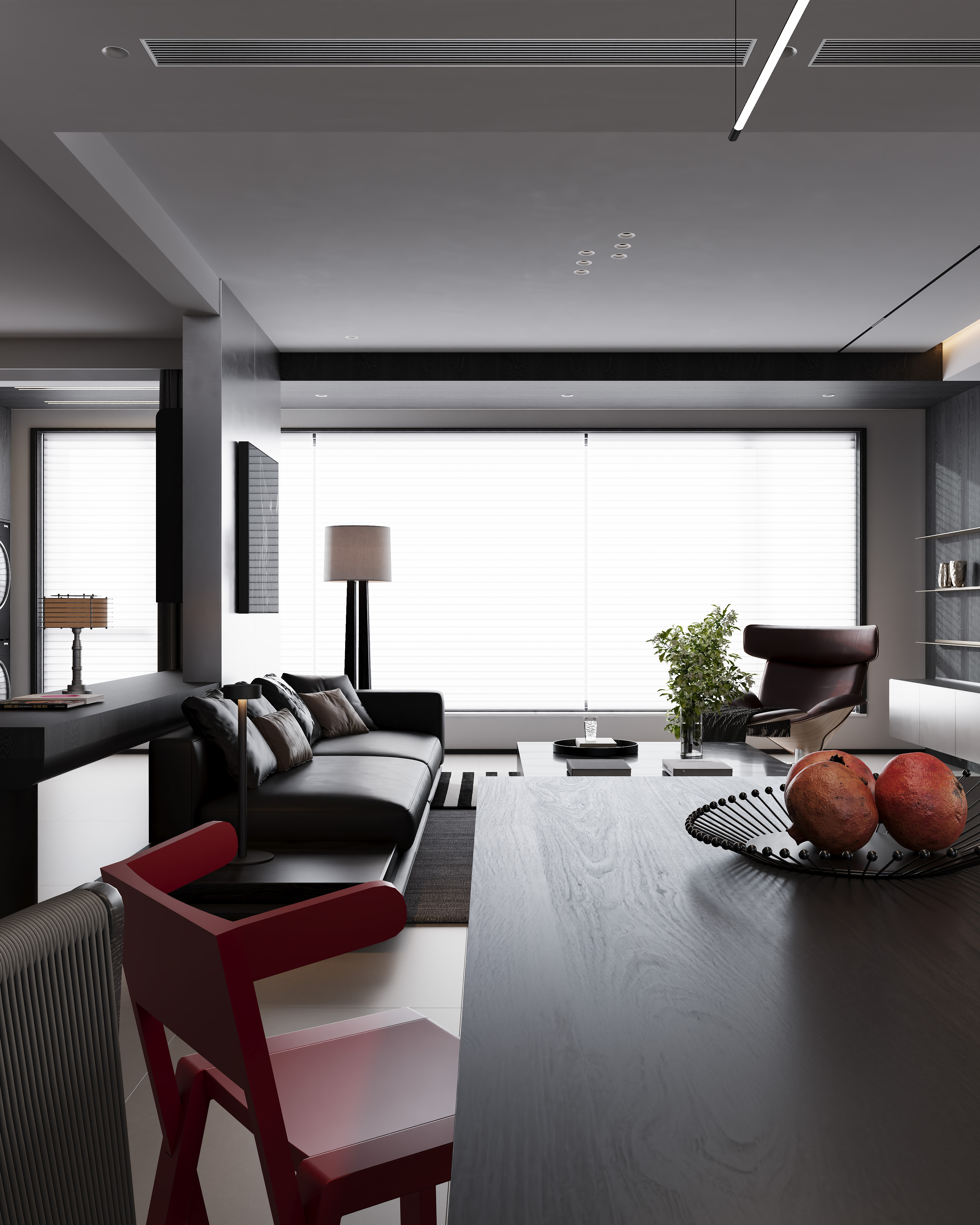 意式大平层设计案例（现代风格客餐厅）-2