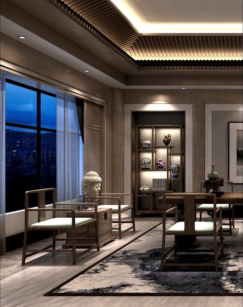 
新中式办公——【禅意办公室】 -12