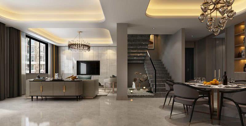 太和玫瑰庄园现代复式,金属线条打造高级灰白空间-3