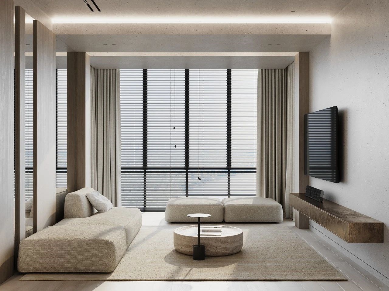 莫斯科简致素净的四口之家-3