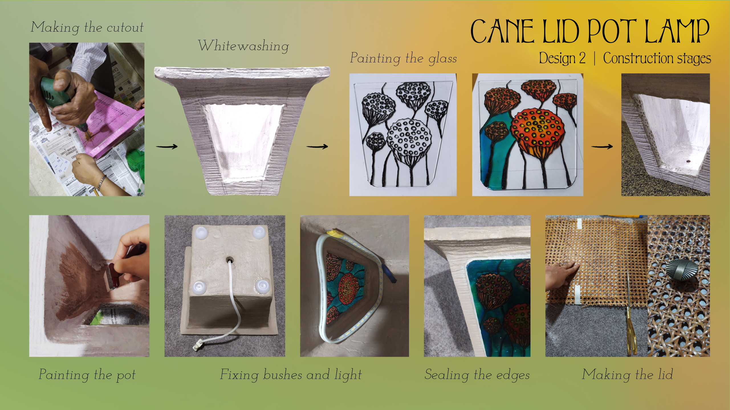 Indian cottagecore lamps - Cluster craft project-9