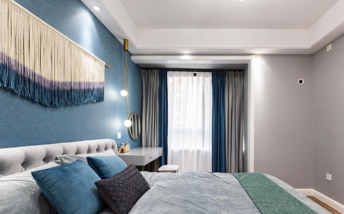 98 平米现代轻奢四房改造,设计师用心打造蓝粉主题空间-90