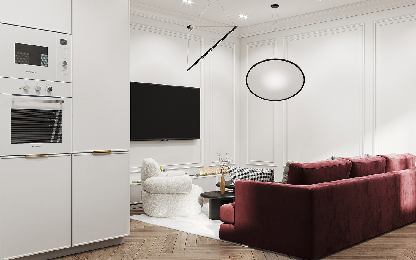 Anastasiya Gushchina丨平层丨Дизайн проект кухни-гостиной от студии Mossebo Voronezh-3