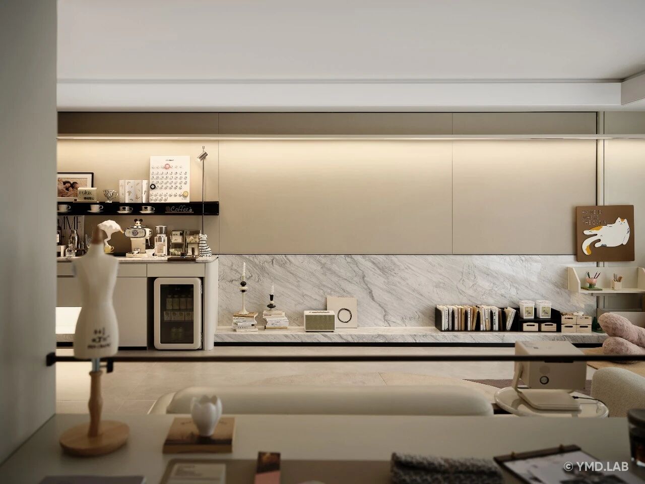 上海120m²奶油风亲子宅,凝固的温柔丨中国上海丨岳蒙设计-8