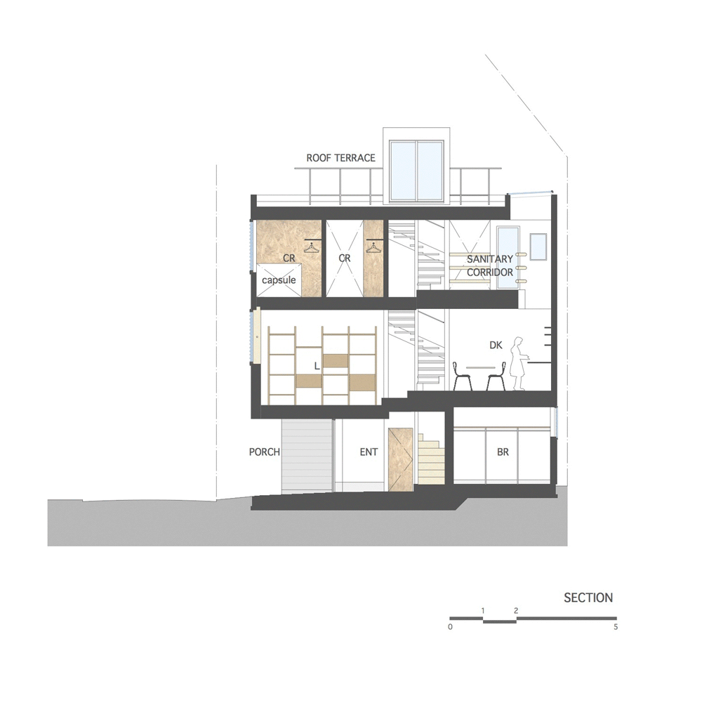 错层手法为四米宽的东京住宅增添无限魅力-13