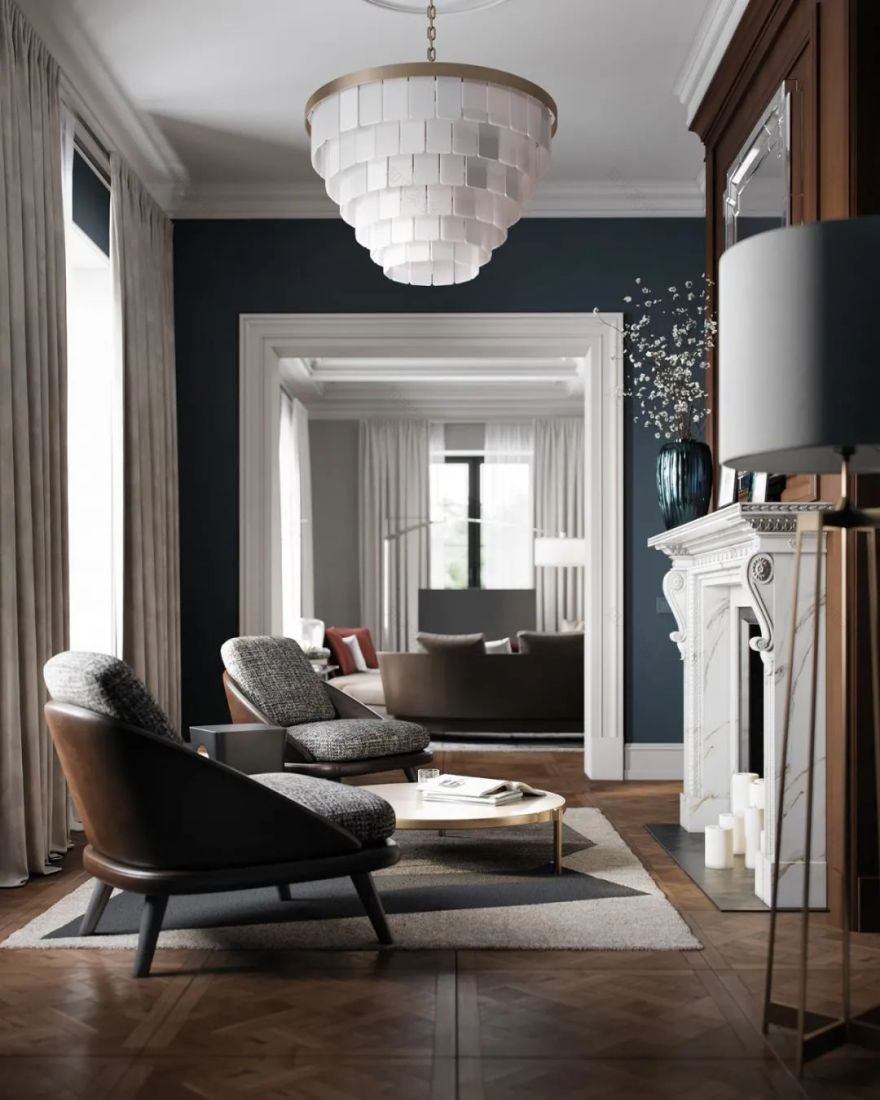 美式复古生活空间设计丨梵高国际别墅美学-13