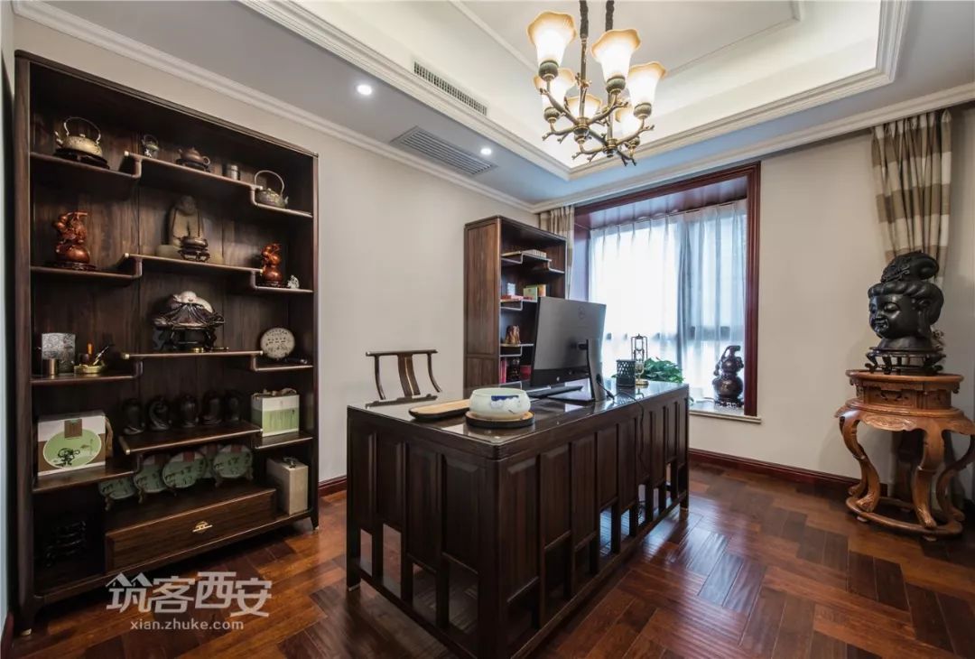 西安紫薇永和坊美式家居,设计师白聚强的茶艺收藏空间-54