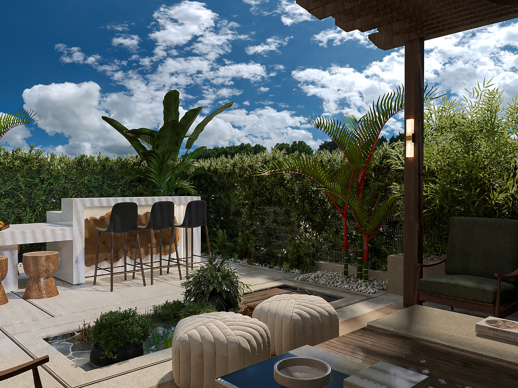 Organic Retreat | Contemporary Outdoor Living Space-48