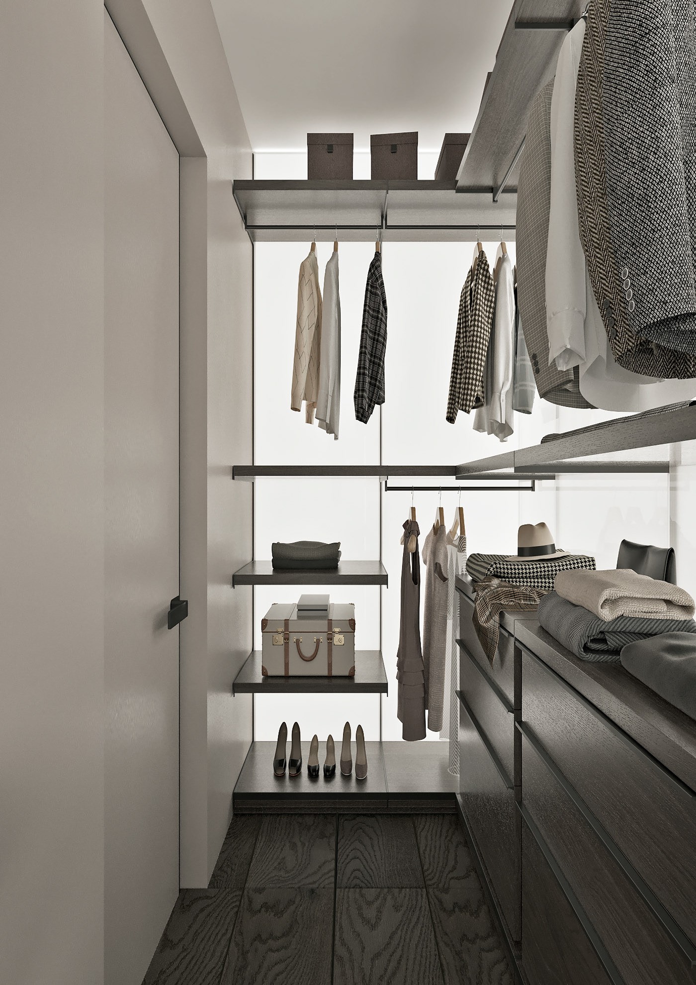 原木与灰色 打造出精致舒适的住宅-17