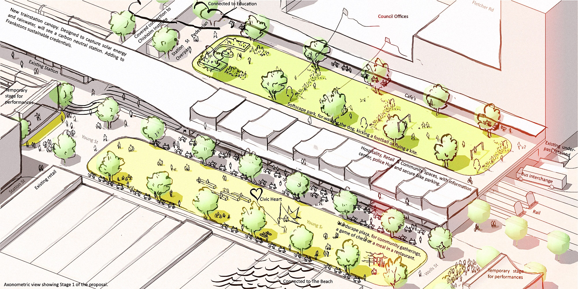 澳大利亚弗兰克斯顿新公民心火车车站竞赛设计-5