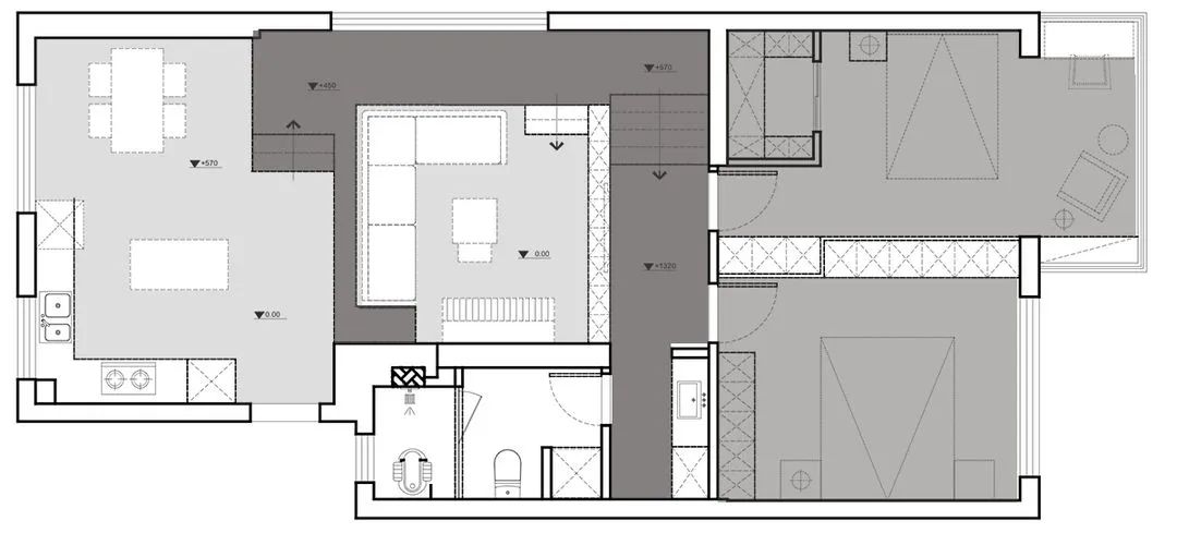 爆改二十年错层老房，暗双层变阳光三层，空间看起来大一倍-27