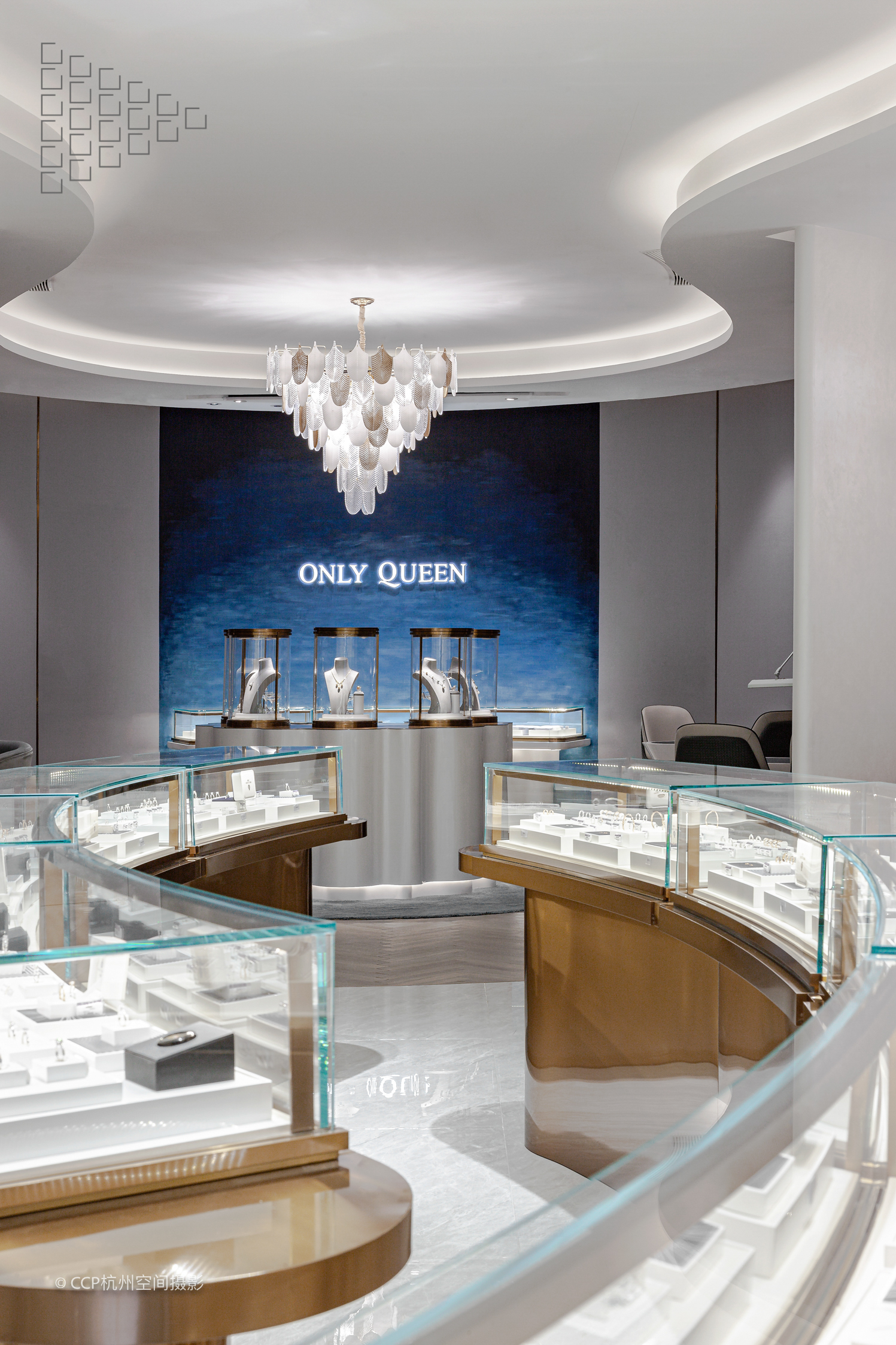 弧线美学｜工装空间珠宝店实景拍摄案例丨中国郑州丨双邑-14