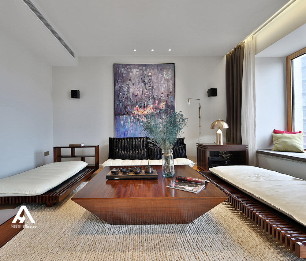 南昌莱蒙都会平层,书卷气息客厅设计-9