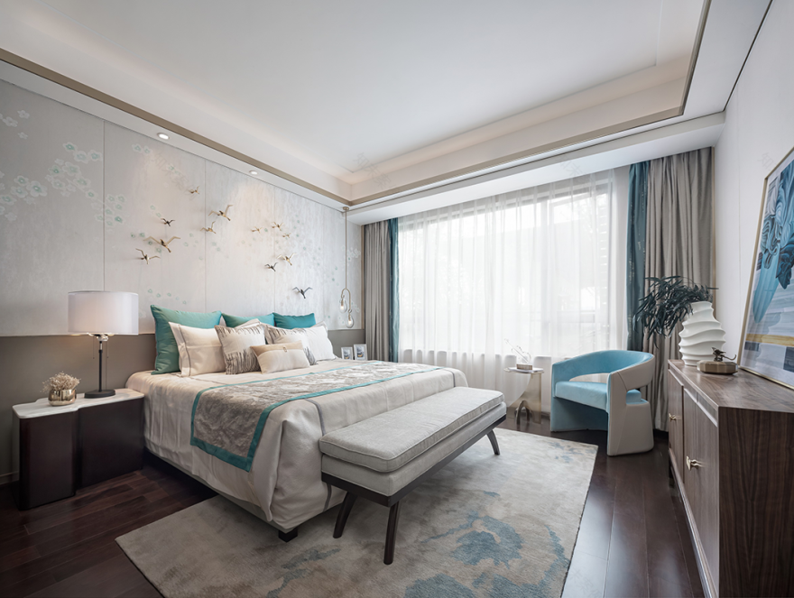 蓝光·雍锦湾中式雅奢样板房,演绎现代东方美学-60