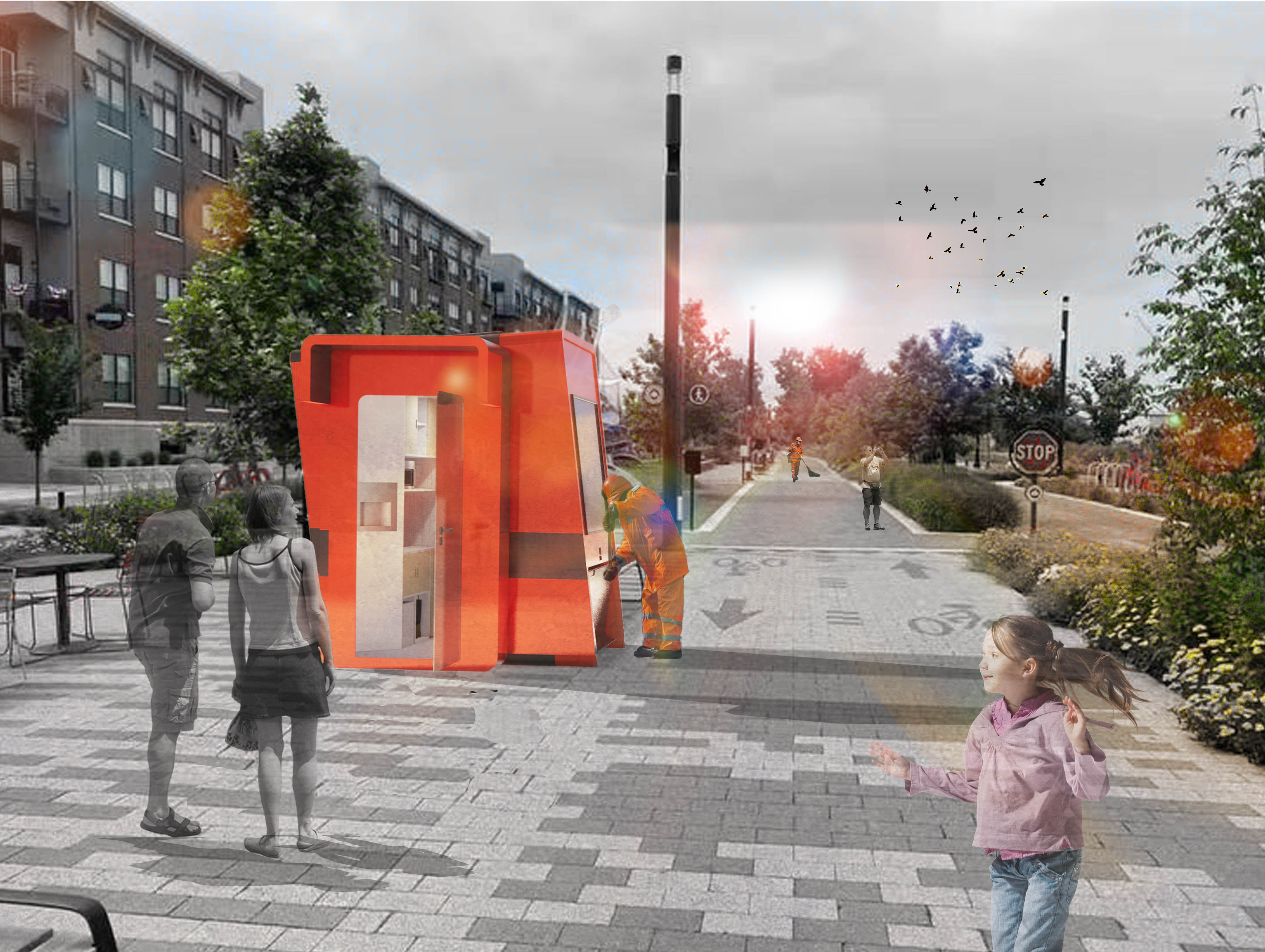 尘×橙光·环卫工人休息站设计丨湖南师范大学美术学院-24