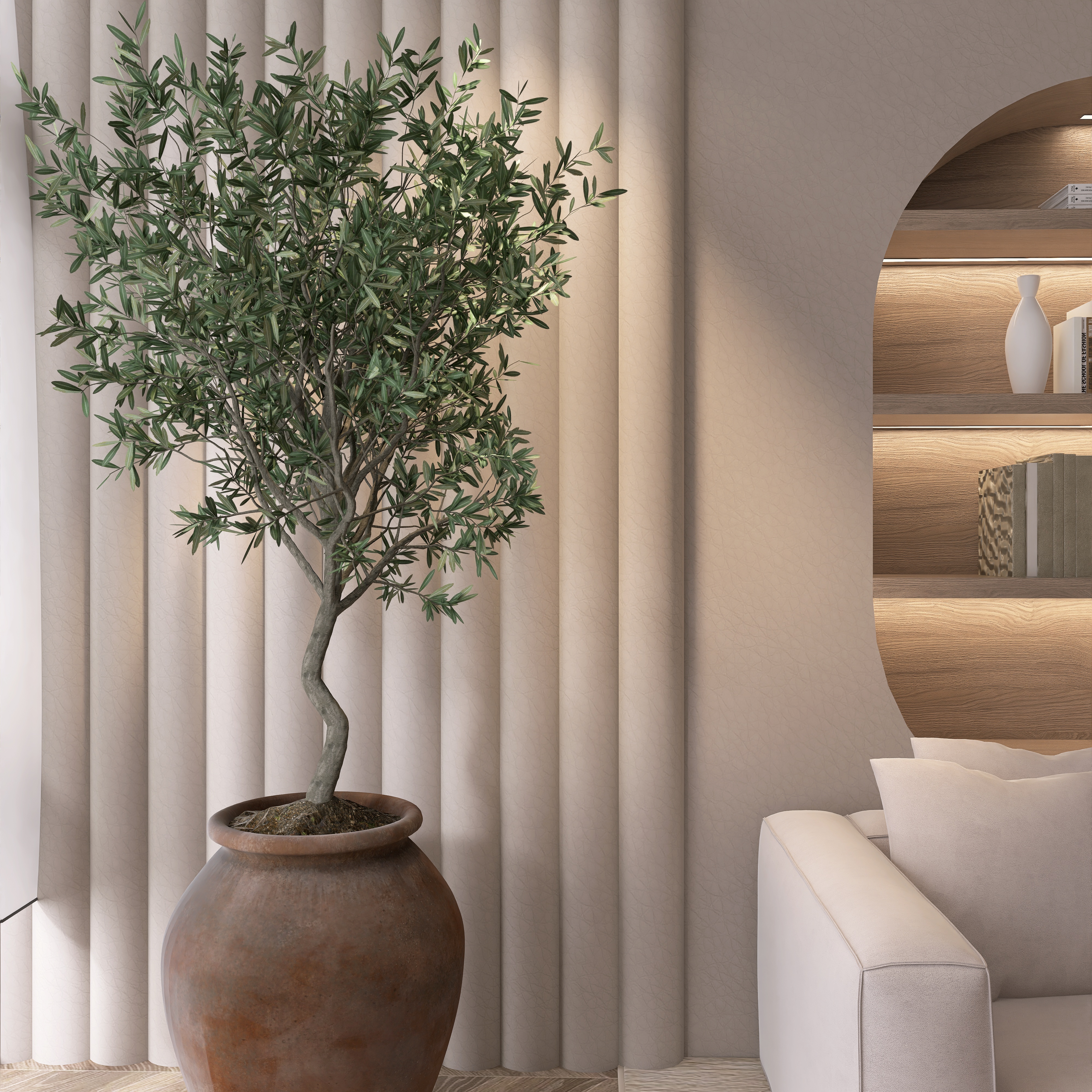 可俯瞰城市景观的客厅-2