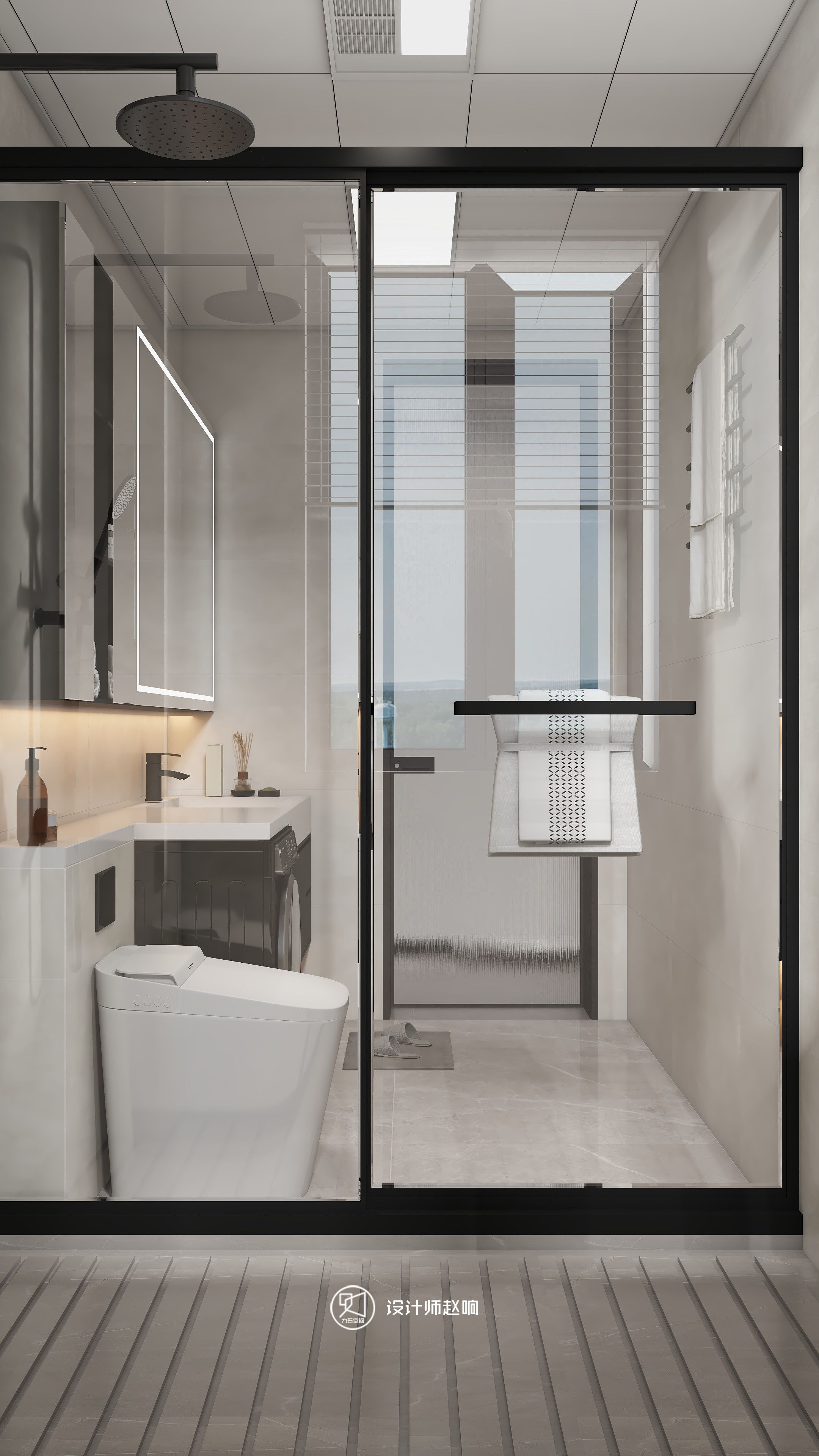 135㎡黑白灰风格住宅设计-46