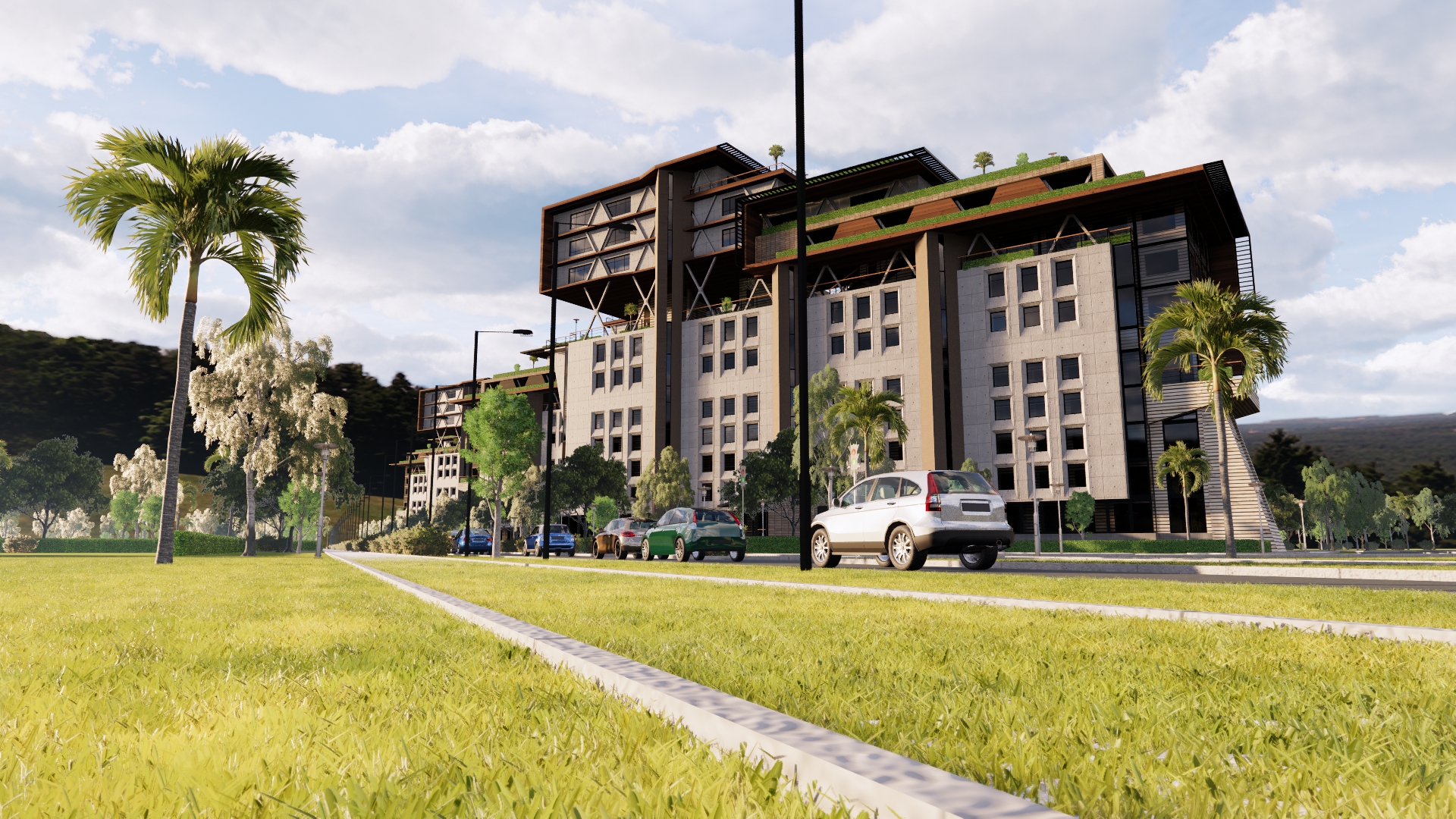 تصميم معماري ل4مباني اداريه وسكنيه في الشيخ زايد بمصر-25