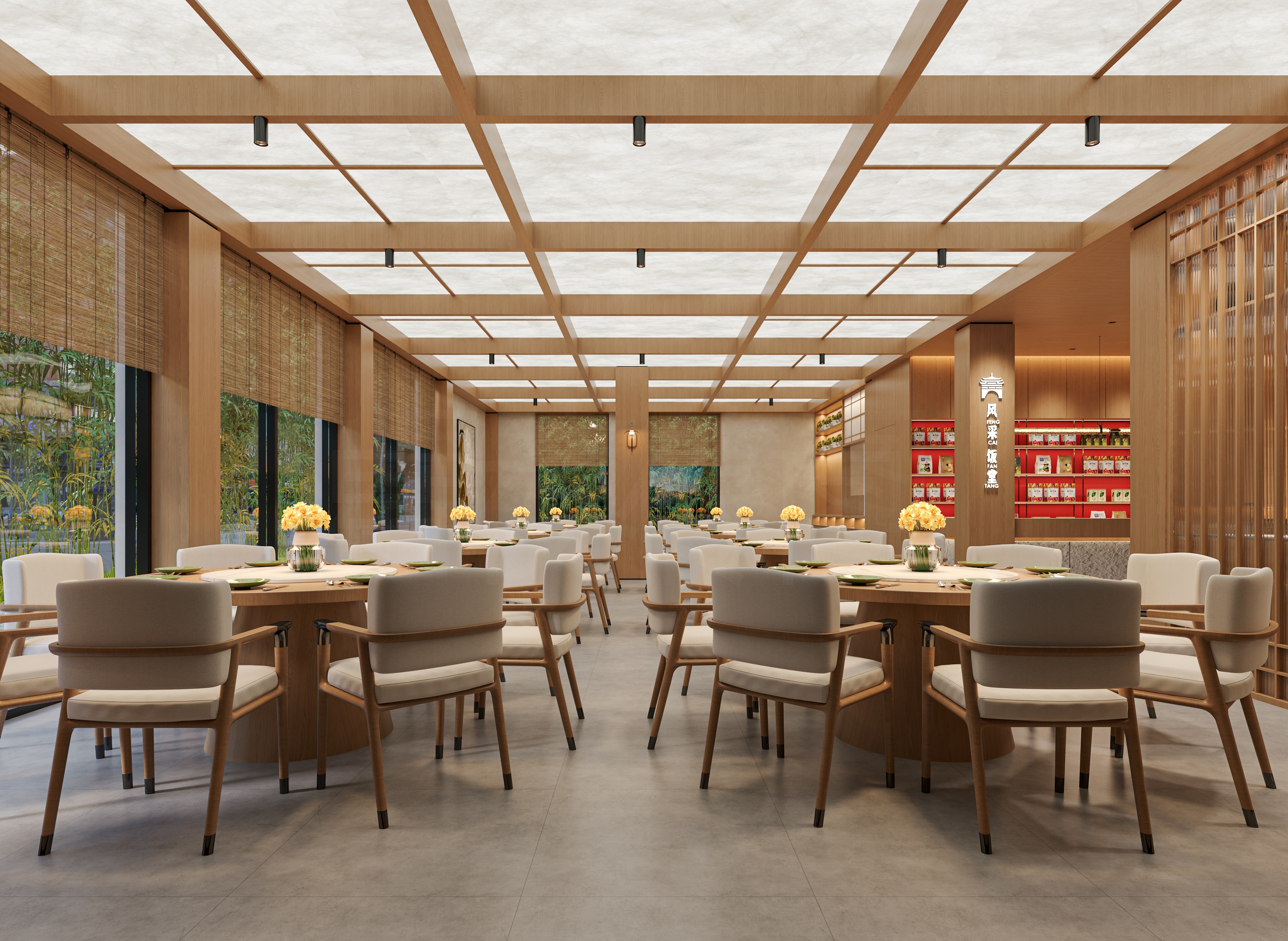 木色调为主的中式 餐厅 给消费者一种不一样的感觉-4