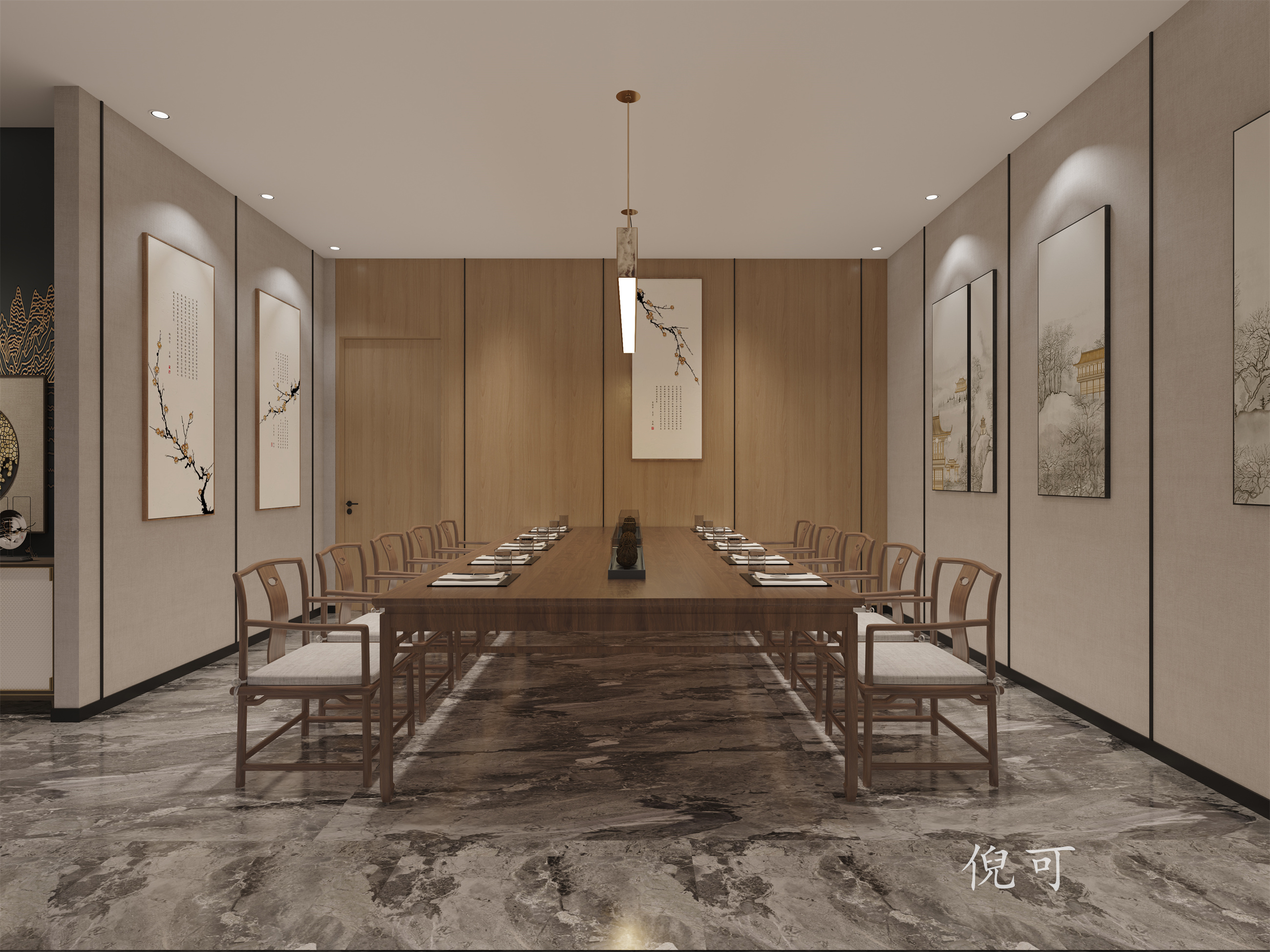 新中式|大气沉稳办公室设计-4