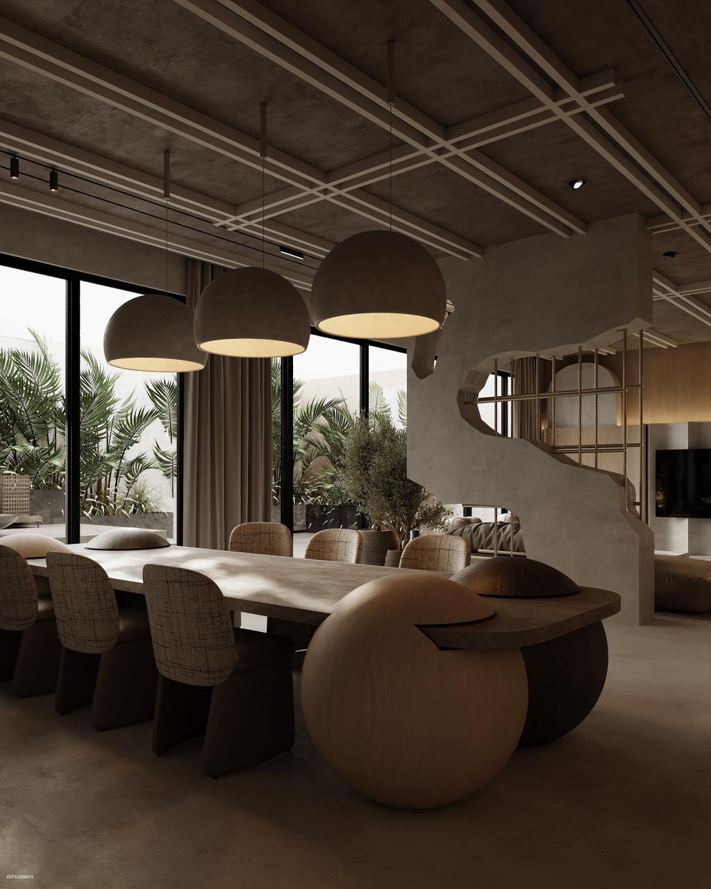 Modern Luxury Living & Dining Interior Design-6