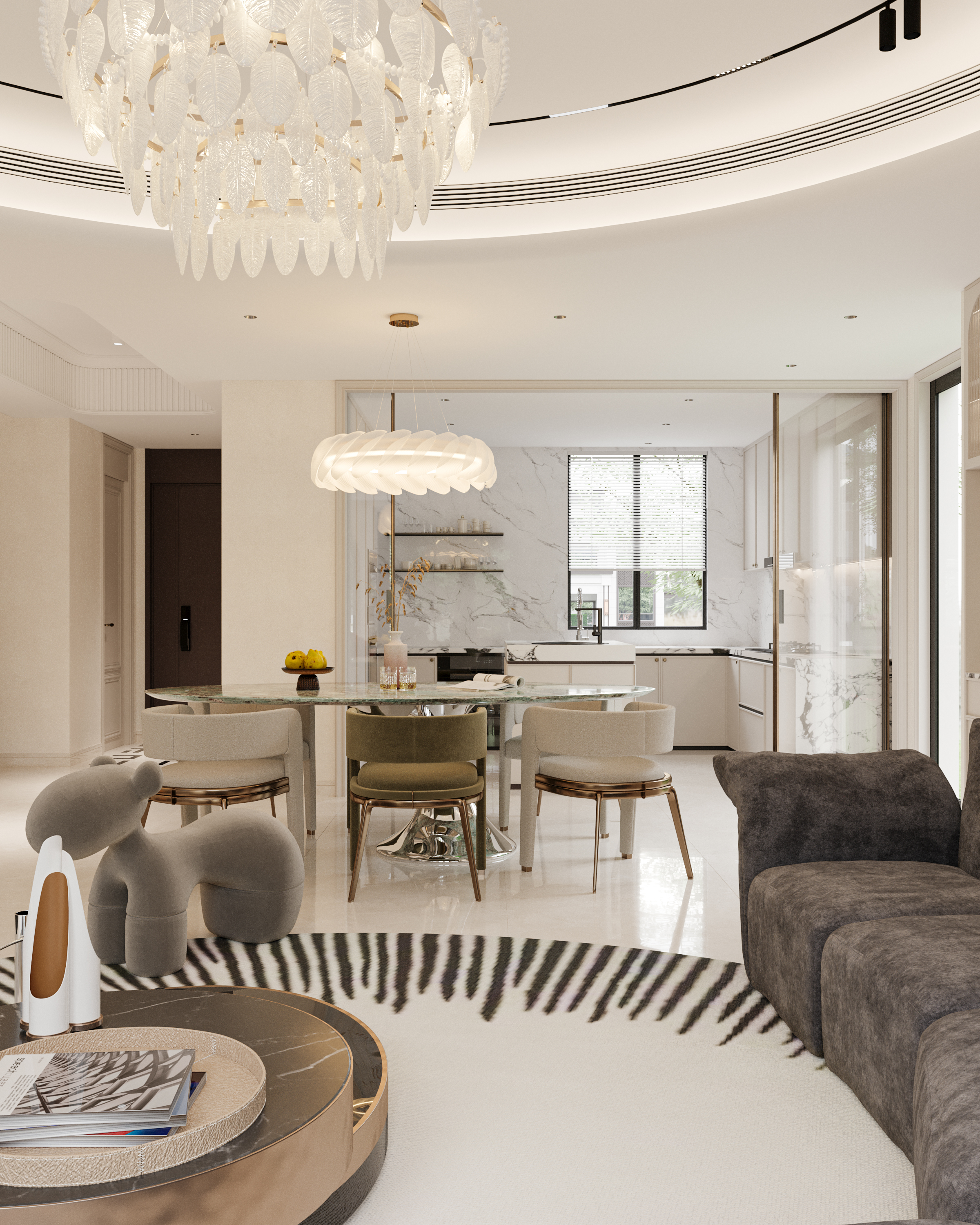 「流动的浪漫」法式轻奢私宅-11