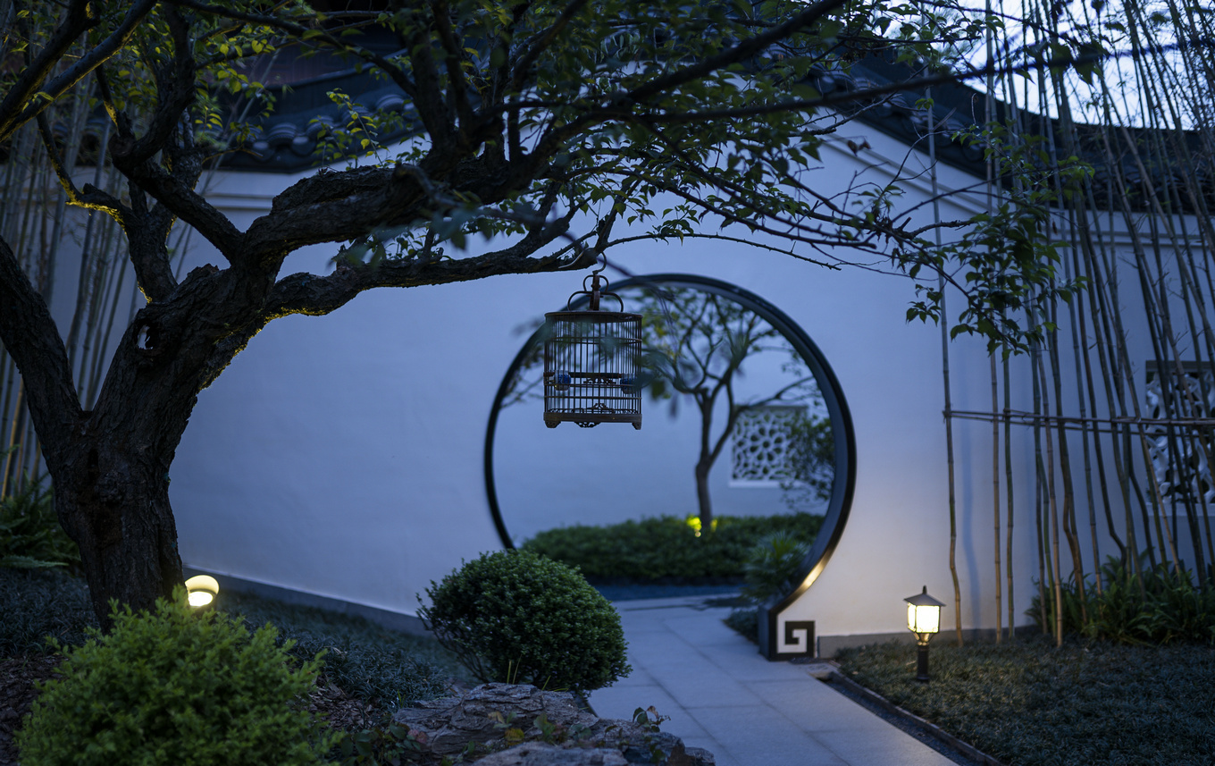 盘石设计 | 吴文粒:1745㎡绝美中式庭院,一帘诗意、四水归情!-7