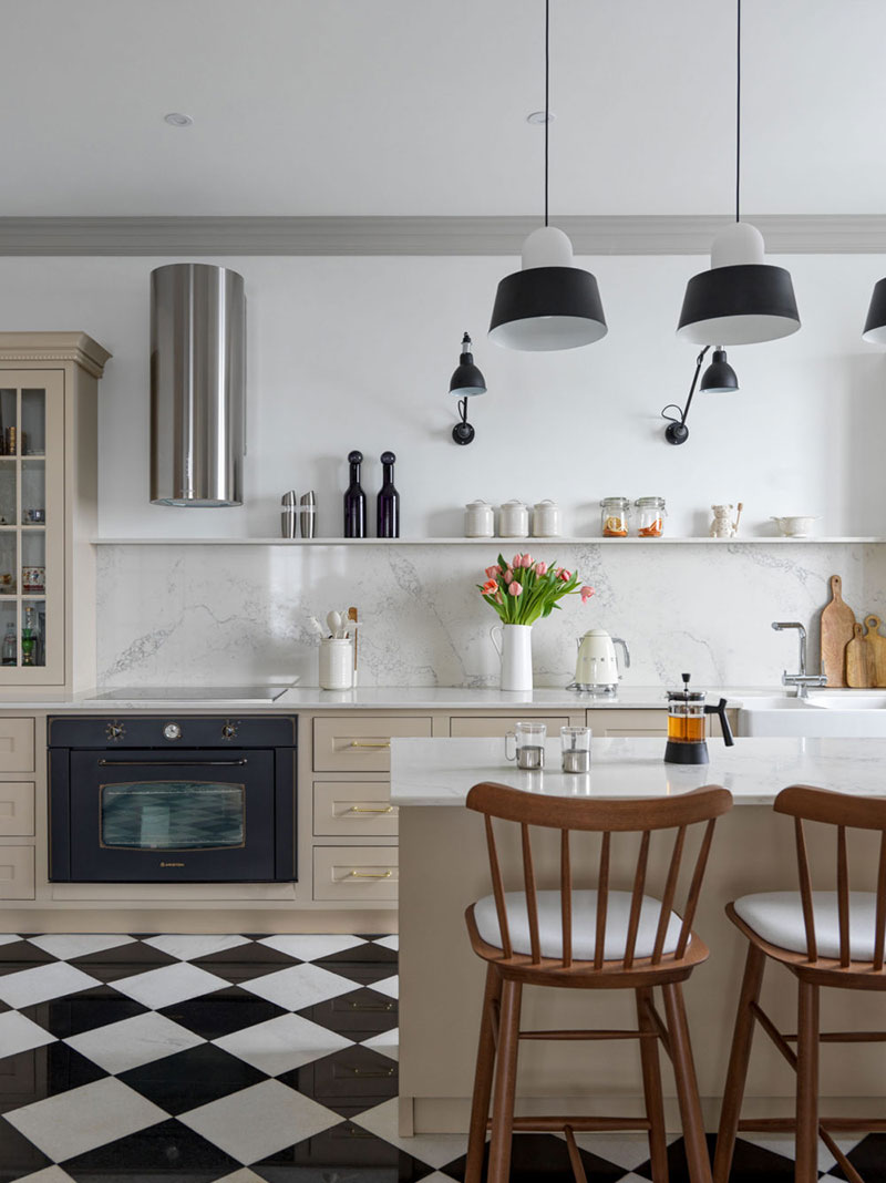 现代风格与古典元素的完美融合 | 明亮公寓设计-10