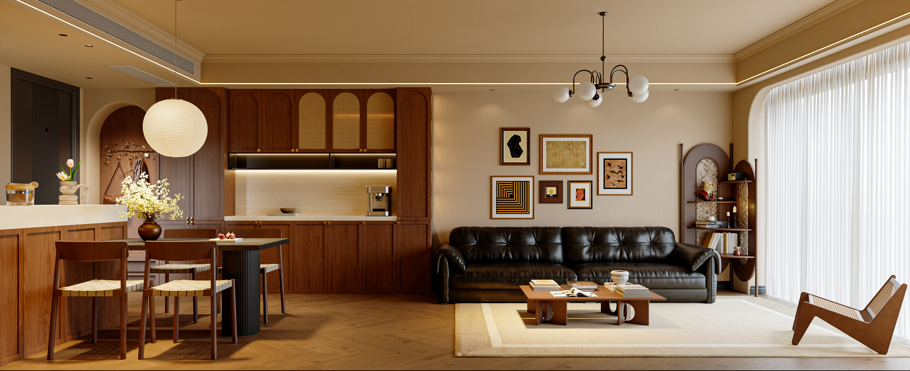 坚厅90平米小户型设计-中古案例-2