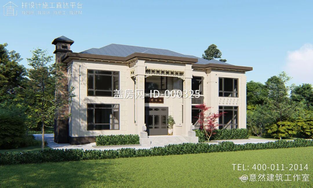 【设计师案例】土建参考造价88万，面宽18.8m×进深14.8m四川巴中二层新中式别墅-27