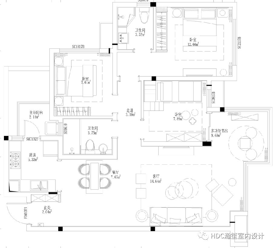 95㎡简约美式海洋蓝空间，打造优雅写意生活-36