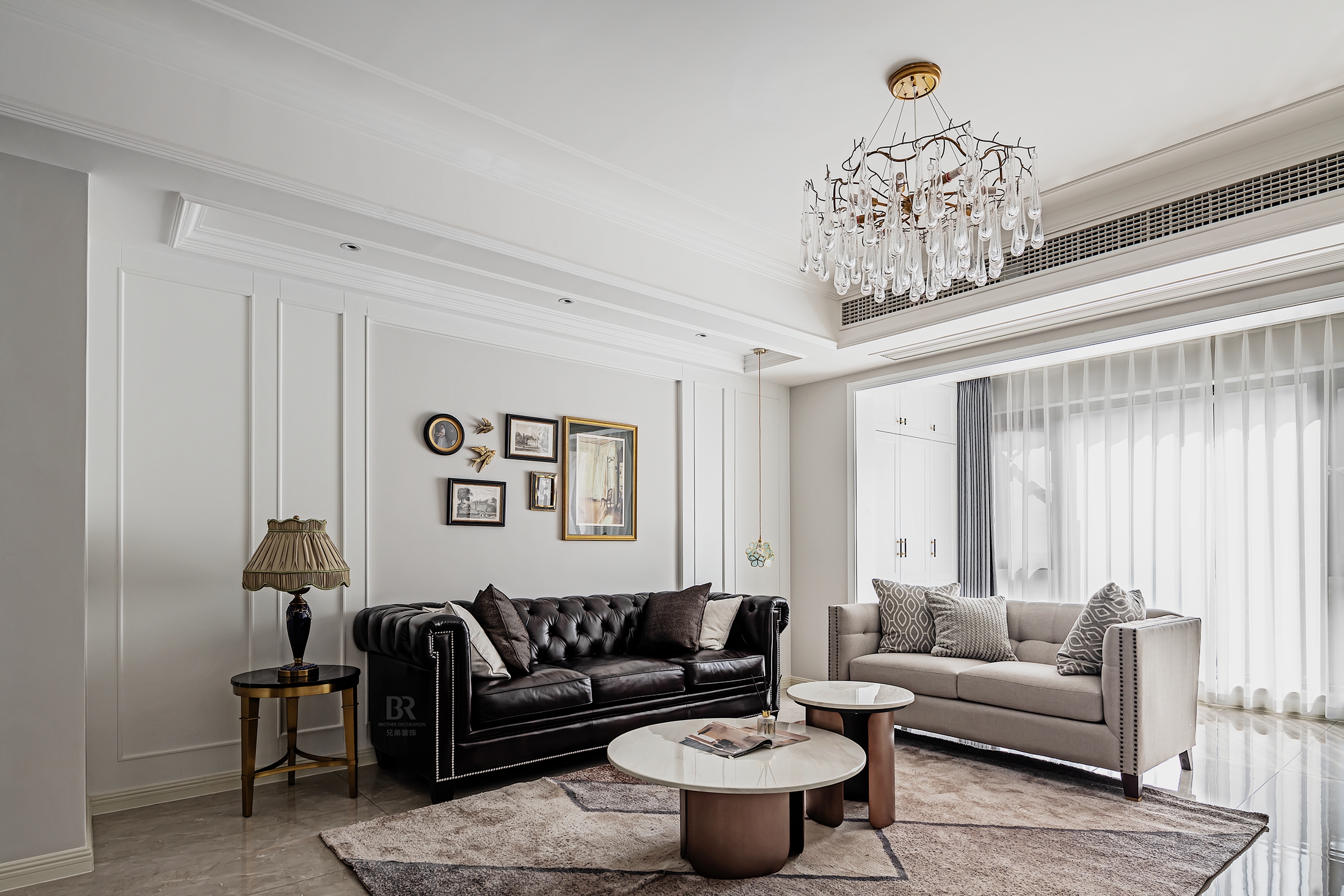 琅樾江山洋房 130㎡美式轻奢风格设计丨重庆兄弟装饰公司-10