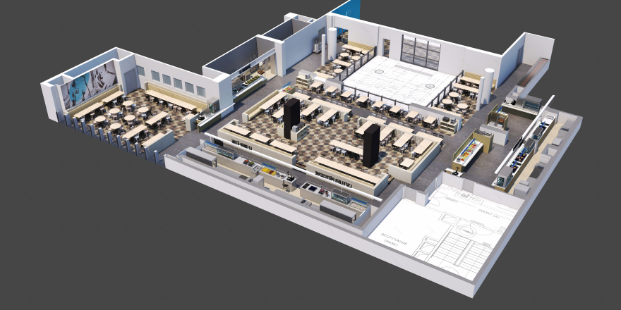 Restaurant Axonometric Studies - 3D Plans (Archive)-1