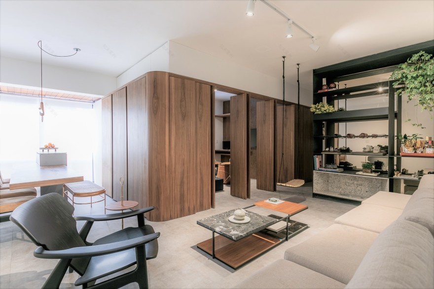 曲线木构空间,打造多变功能 65 平米别墅-19