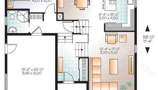 当代两层房屋设计方案 9535号计划-12