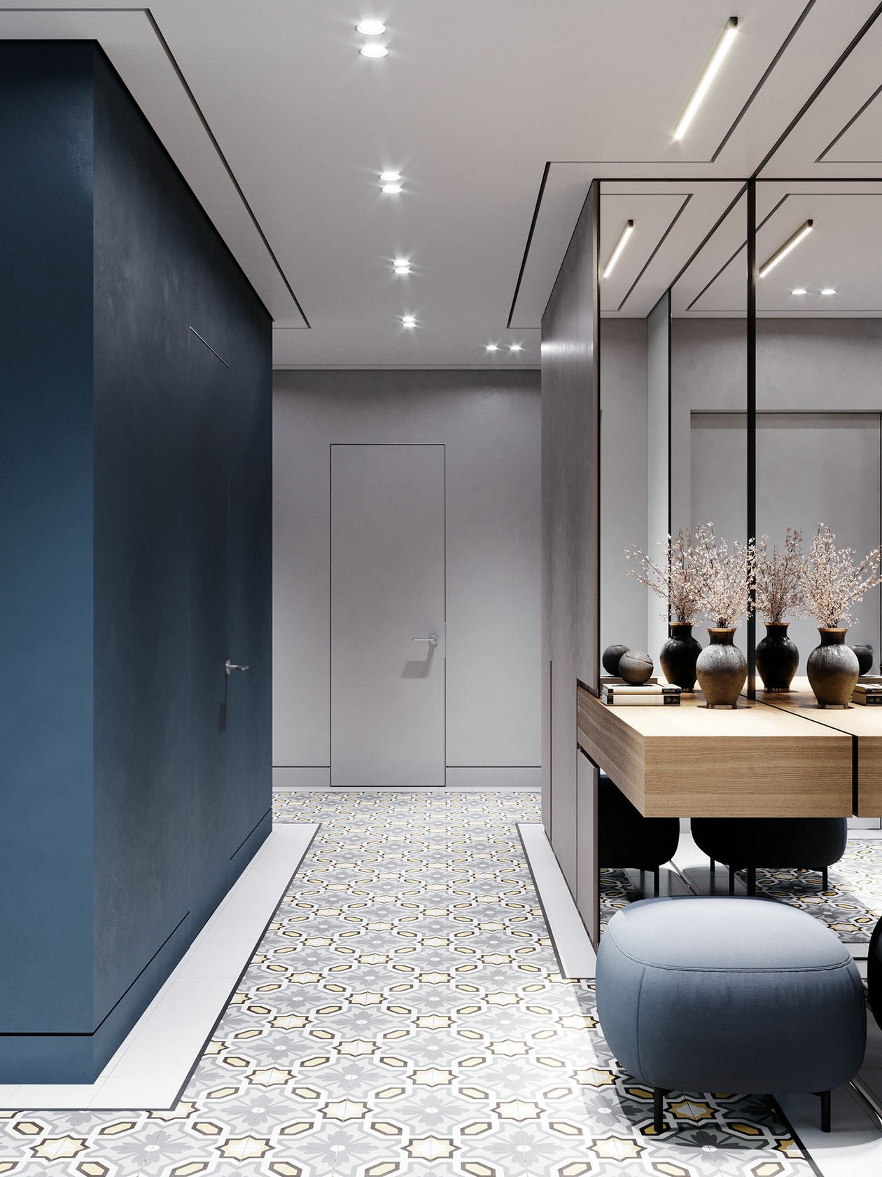 乌克兰90㎡ 蓝色系空间设计充满了浪漫与诗意-8