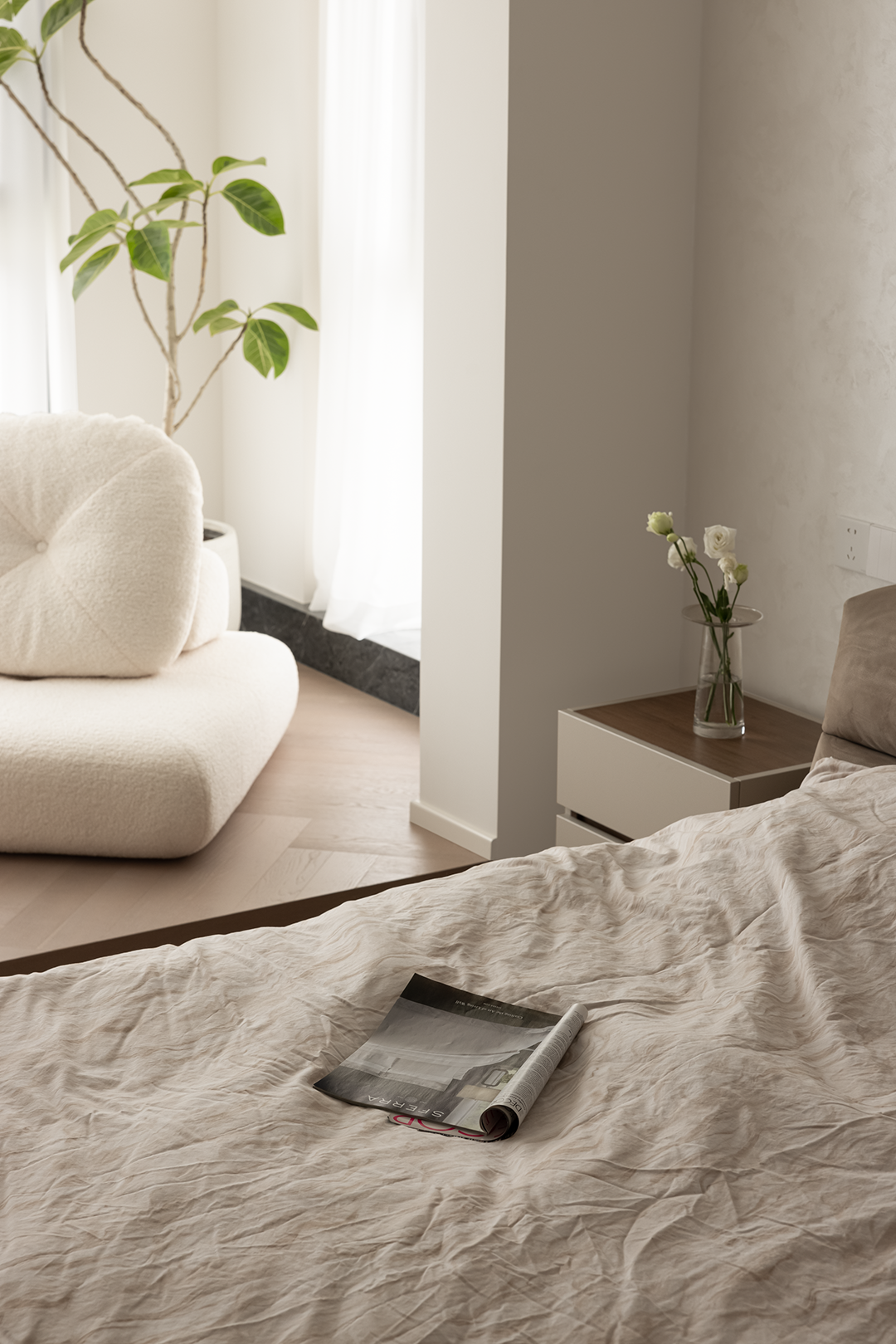 170㎡简约大平层，暖白原木的细腻优雅 | 深零设计-86