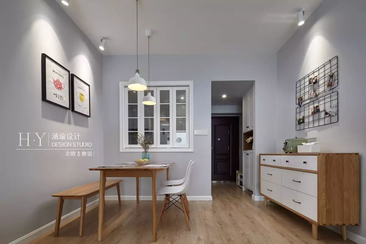 涵瑜设计打造 89㎡北欧清新风,实现空间通透与互动-8