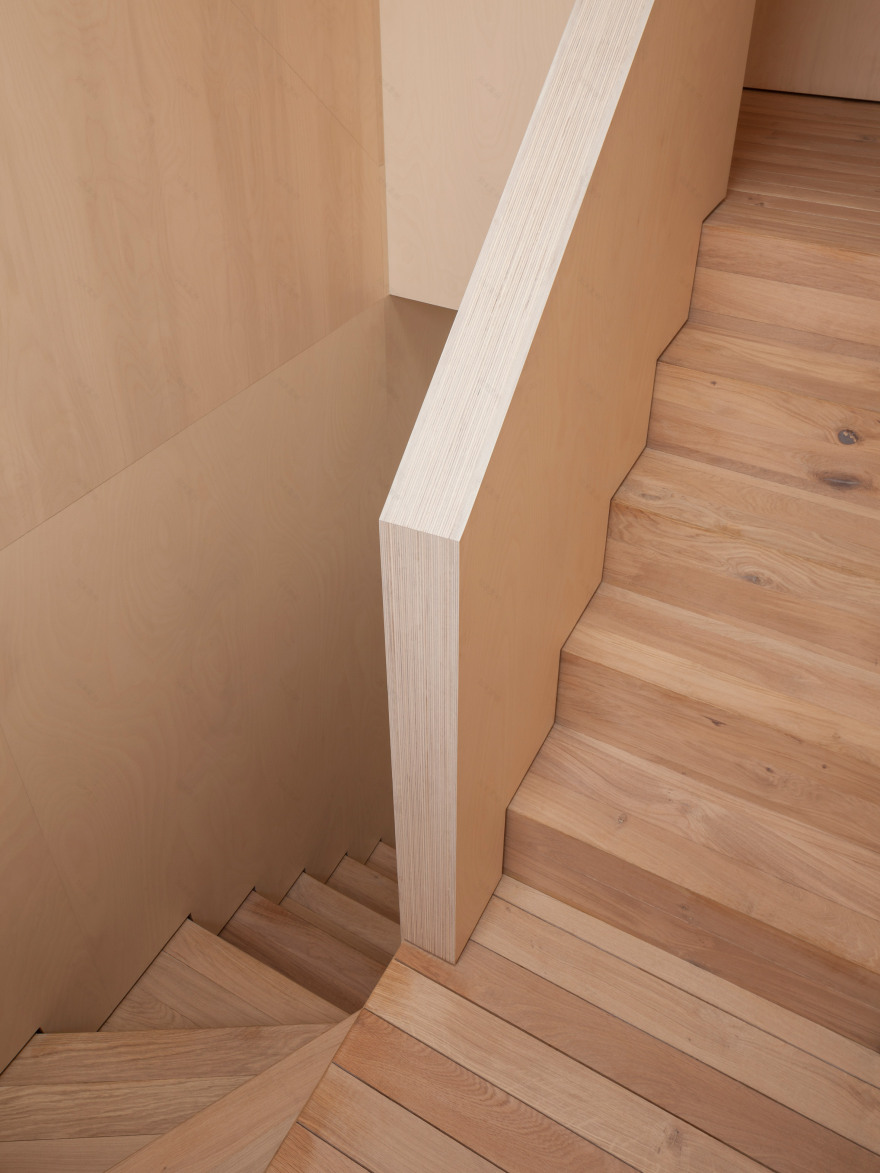 Plywood-lined bedrooms feature in loft conversion by Widger Architecture-11