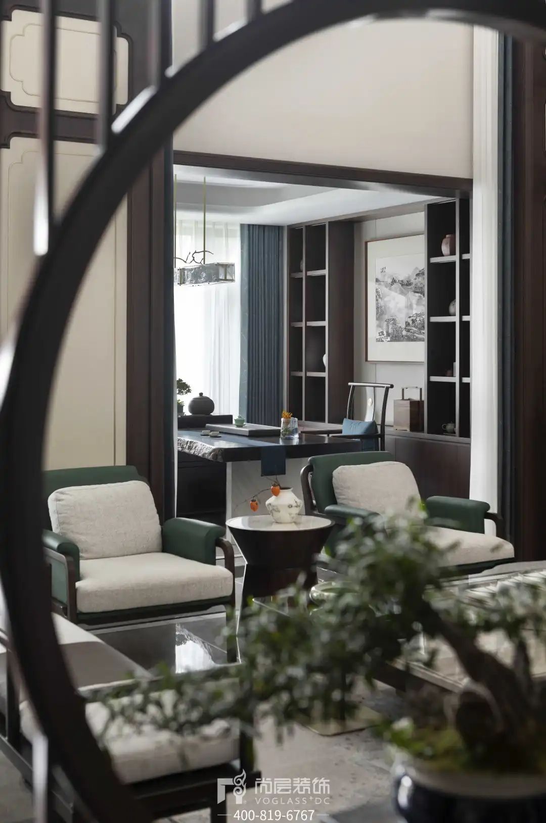 银湖花园×尚层别墅装饰｜杭州400㎡新中式别墅设计，由心生活-5