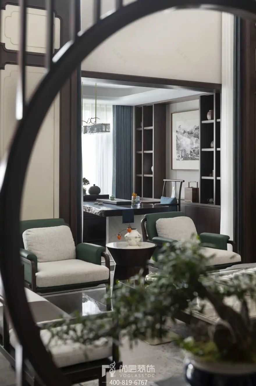 银湖花园×尚层别墅装饰|杭州400㎡新中式别墅设计,由心生活-5