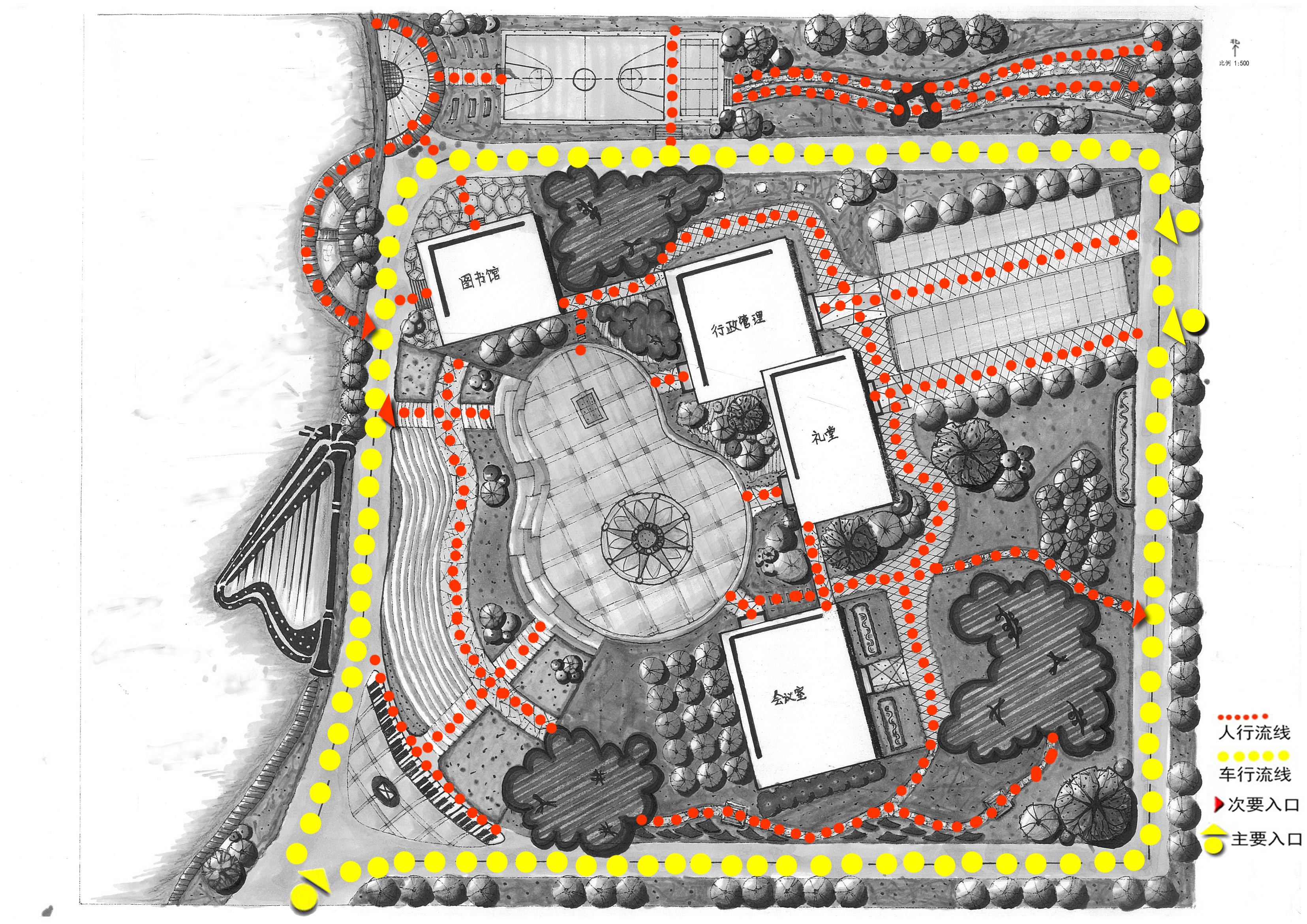 音乐主题公园设计 | 弧线与乐器元素的美妙融合-6