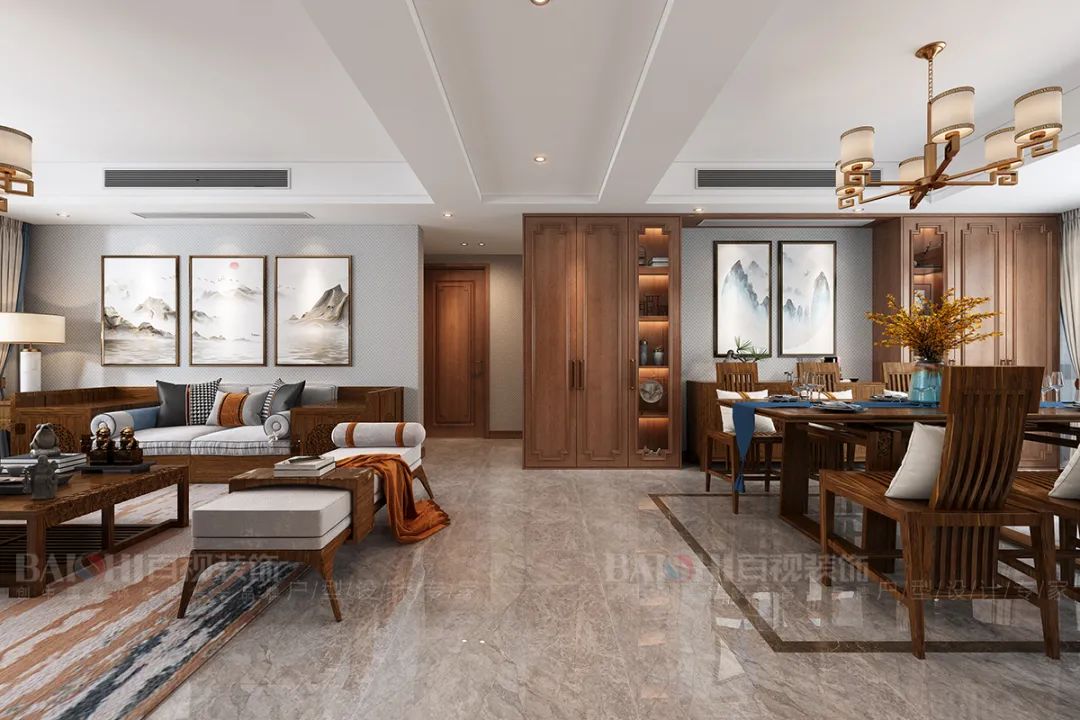 新中式风格设计案例赏析 | 东方美学与现代元素的完美融合-68